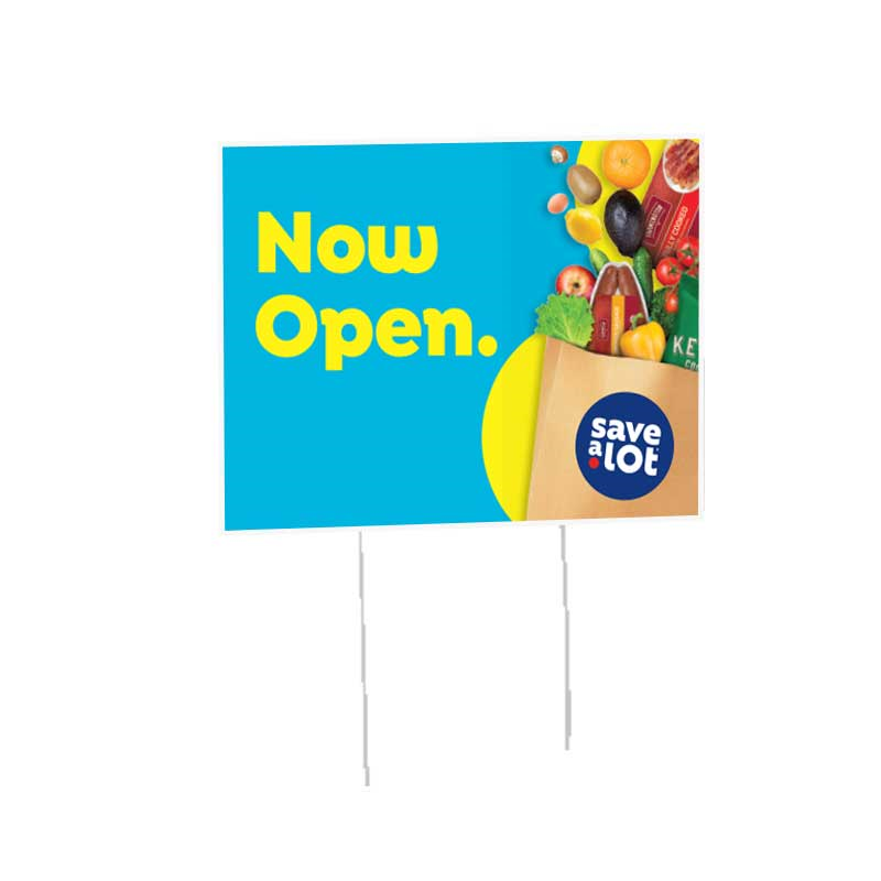 18" x 24" Save A Lot Now Open Bandit Coroplast Yard Sign (double-sided)