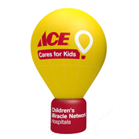 8' Ace Hardware Yellow Ace Cares Hot Air Balloon Inflatable (Red Text)