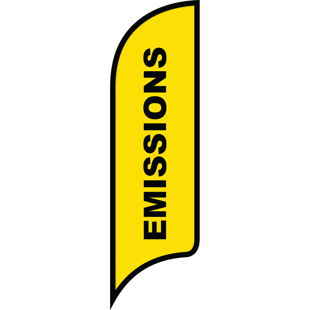 12' FullSpeed Automotive Yellow Emissions AdverSail Flag