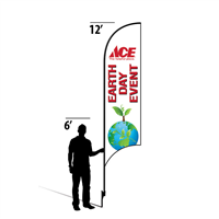 12' Ace Hardware Earth Day Event AdverSail Flag