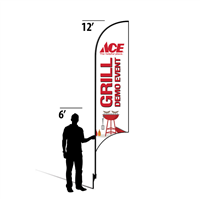 12' Ace Hardware Grill Demo Event AdverSail Flag