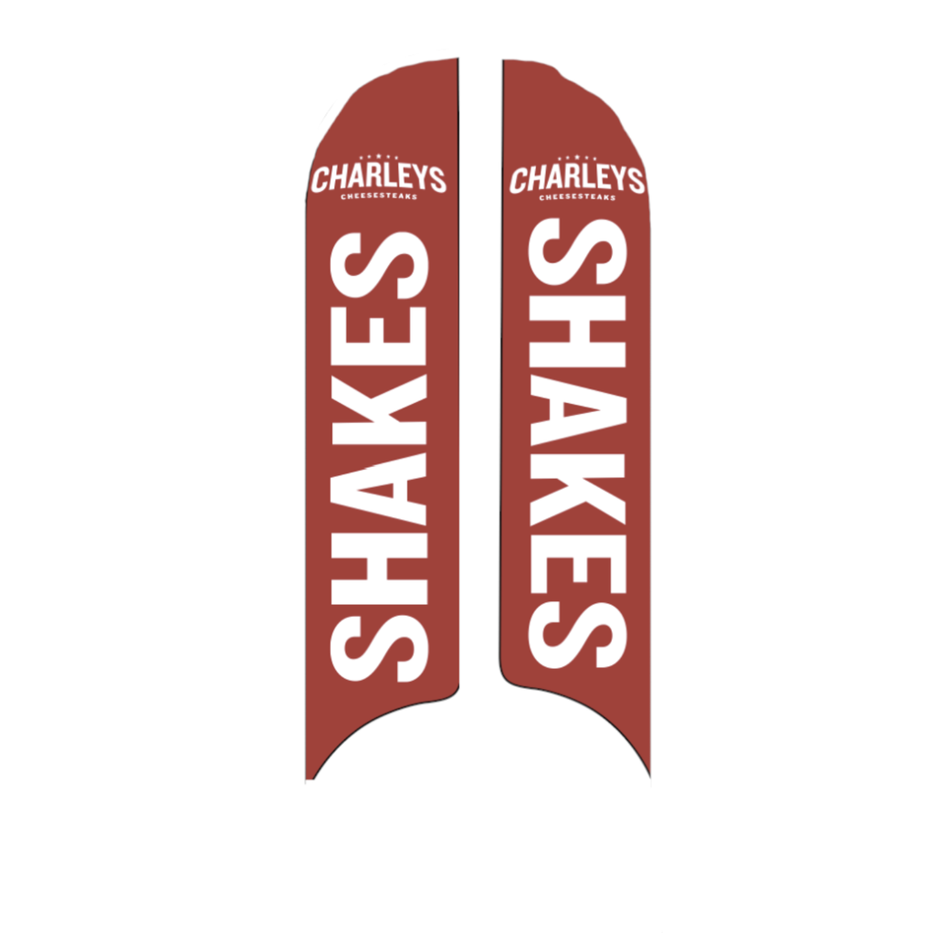 15' Charleys Philly Steaks Red Shakes Double Sided AdverSail Flag