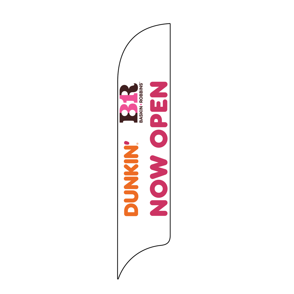 15' Dunkin' Donuts Baskin Robbins White Now Open AdverSail Flag