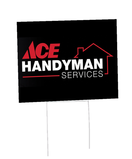 18" x 24" Ace Hardware Black Handyman Services Bandit Coroplast Yard Sign (double-sided)
