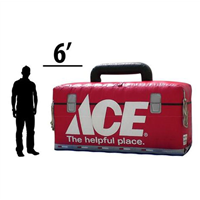 Ace Hardware Toolbox inflatable for Purchase ..-6' tall with handle by 10' wide and 3.5' deep to be used with an internal blower.