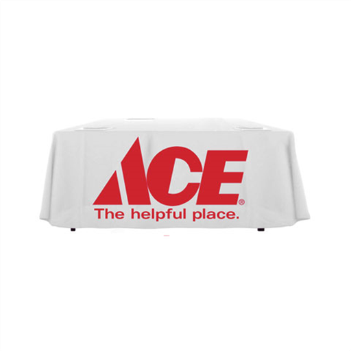 6' Ace Hardware White with Red Tablecloth