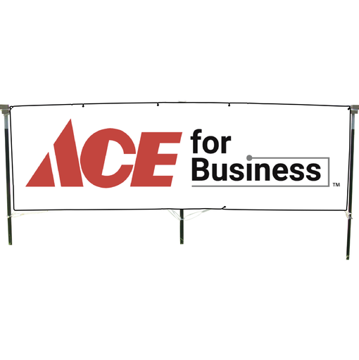 3' X 10' Ace Hardware White Ace For Business Vinyl Banner