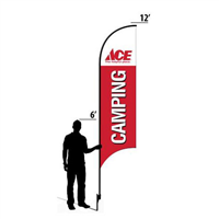 12' Ace Hardware Red Camping AdverSail Flag