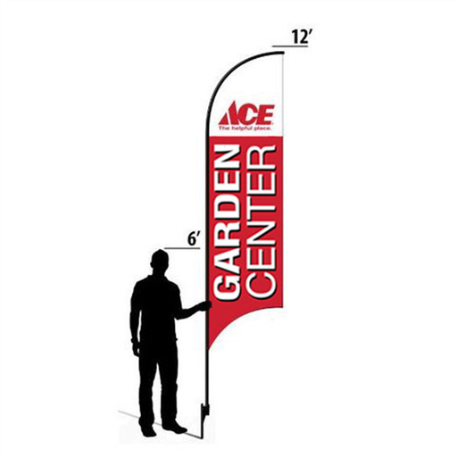 12' Ace Hardware Red Garden Center AdverSail Flag