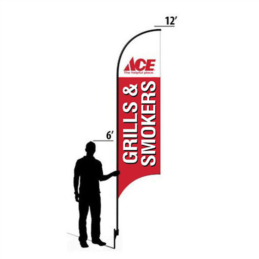 12' Ace Hardware Grills & Smokers AdverSail Flag