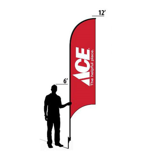 12' Ace Hardware Red Logo AdverSail Flag