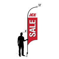 12' Ace Hardware Red Sale AdverSail Flag