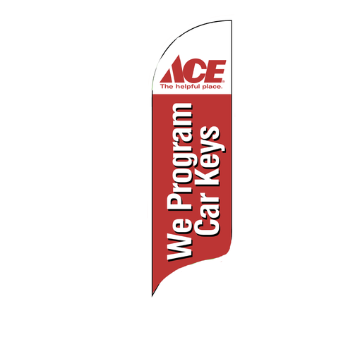 12' Ace Hardware Red We Program Keys AdverSail Flag